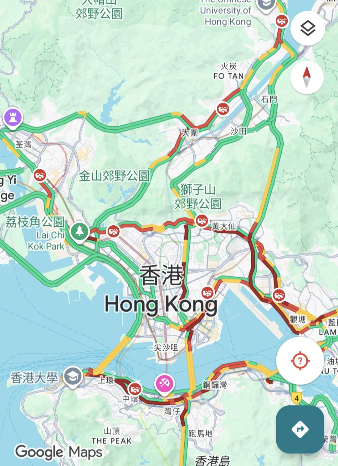 Google Maps 淨係九龍市區都12粒撞車Icon... | LIHKG 討論區