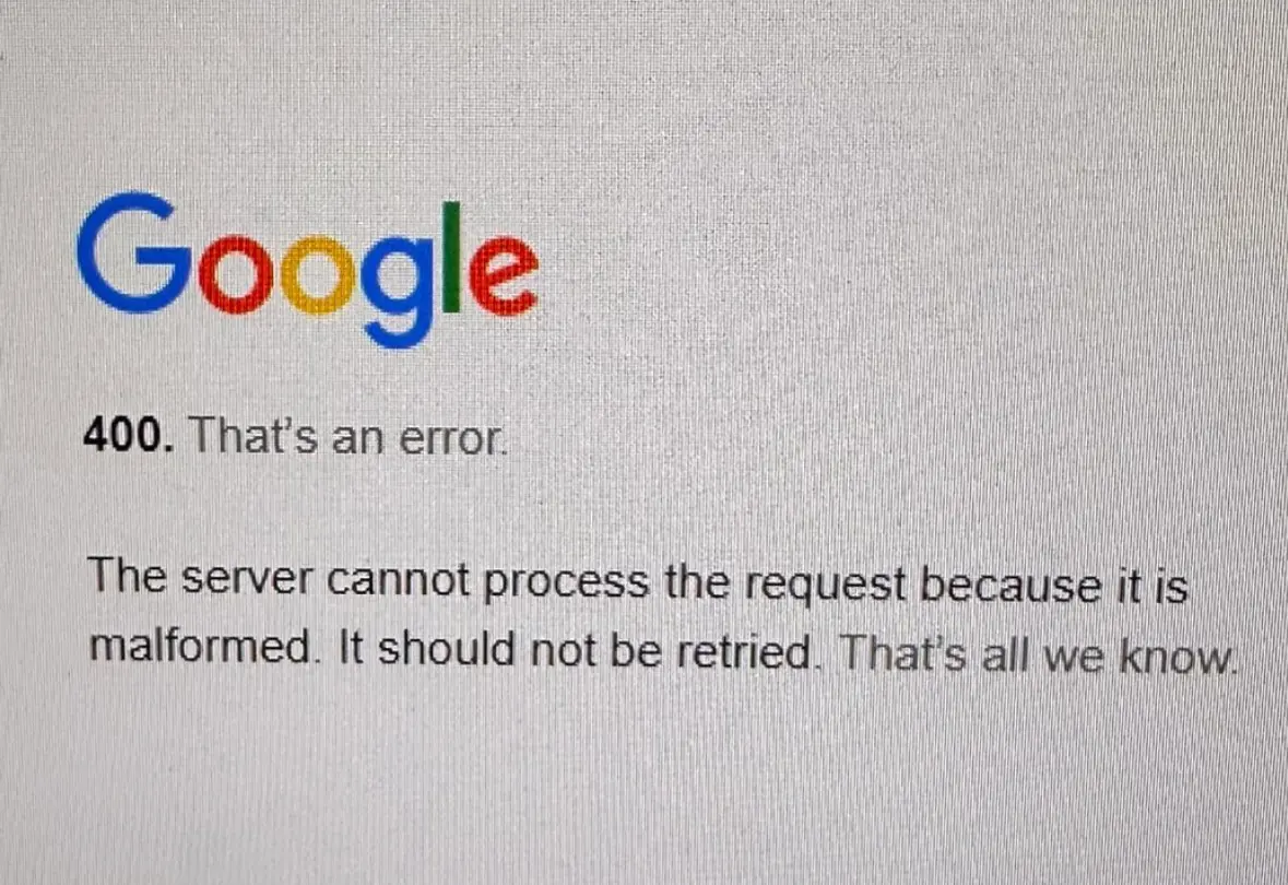 Google 400 error | LIHKG 討論區