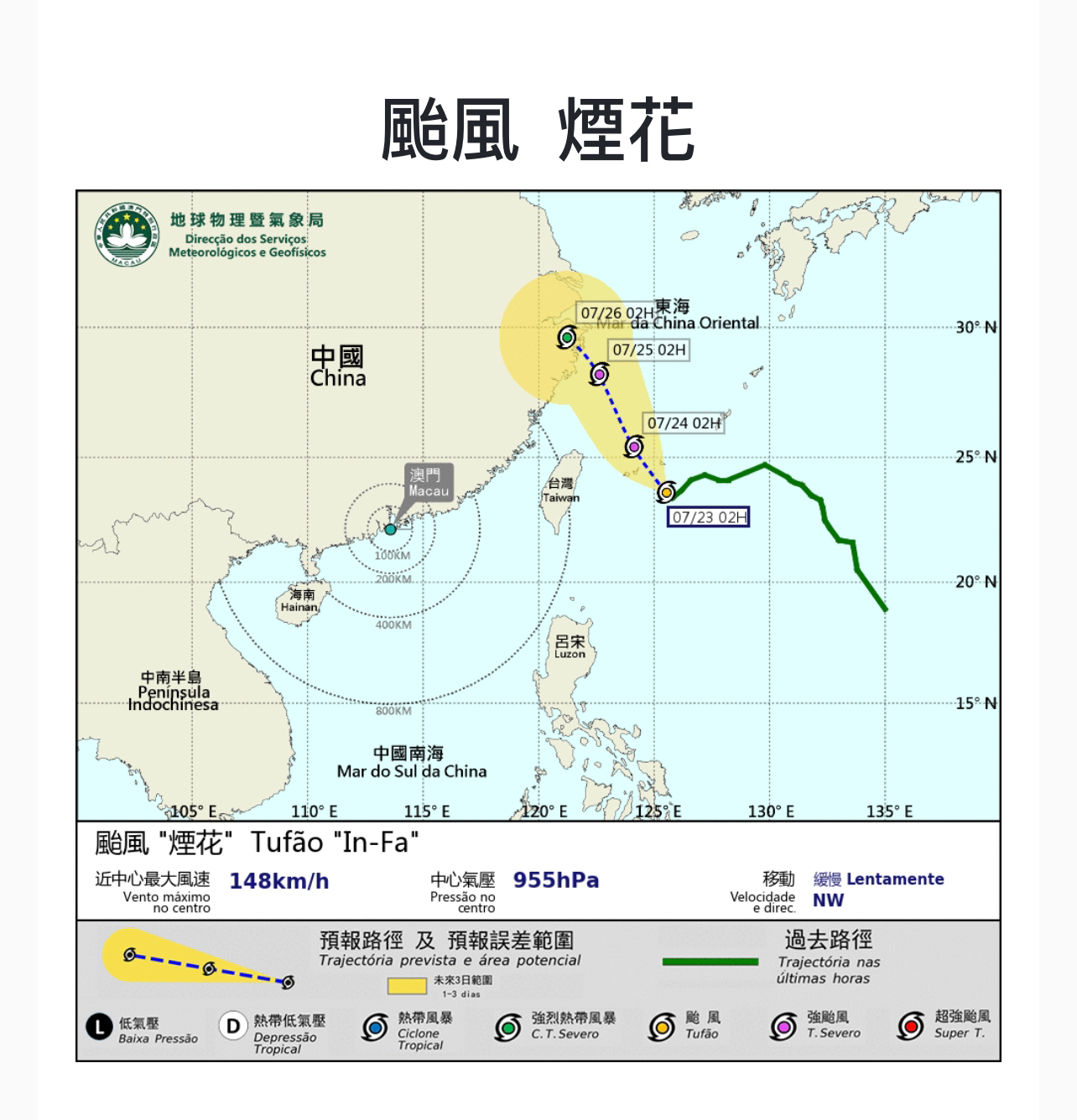 中央氣象局最新預報：颱風烟花繞過台灣直撲上海 Lihkg 討論區