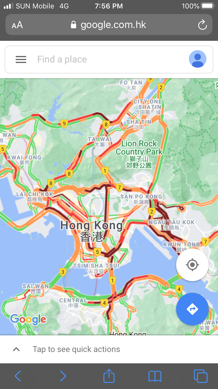 一年一度Google Map全港大塞車瘀血圖 | LIHKG 討論區