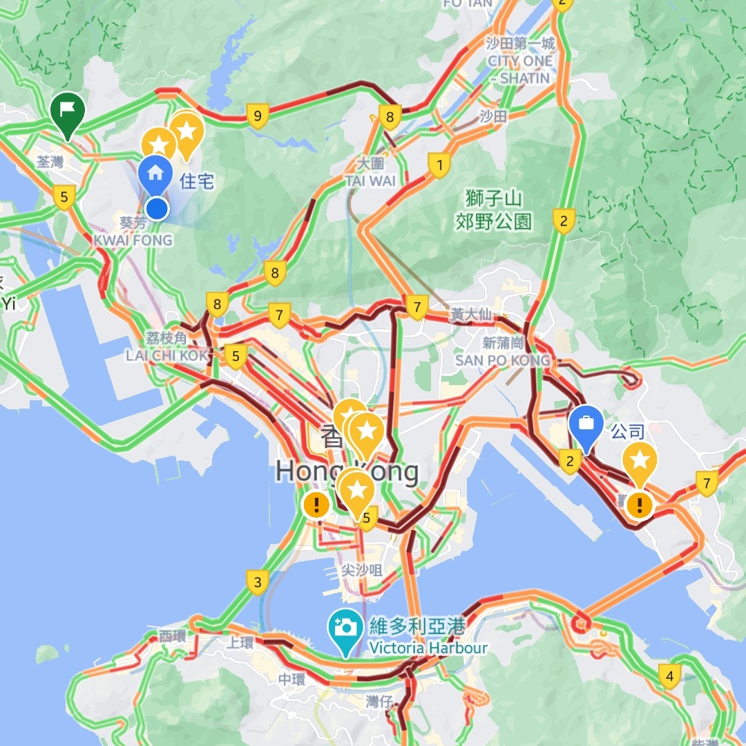 一年一度Google Map全港大塞車瘀血圖 | LIHKG 討論區