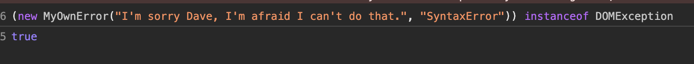 dom - Manually/Artificially throwing a DOMException with JavaScript ...